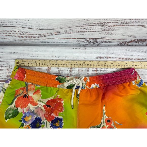 Mens POLO RALPH LAUREN Orange Floral Bright Swim Trunks sz XL  Excellent Cond! - Picture 3 of 6